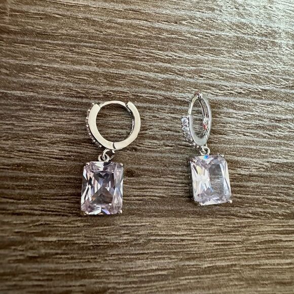 Diamond hoop earrings N680 - Picture 2 of 4